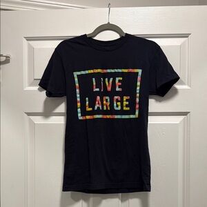 Black Graphic Tee with Multicolor Print